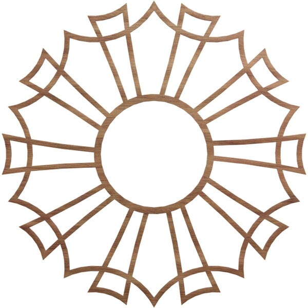 Ekena Millwork Augustus Wood Fretwork Pierced Ceiling Medallion, Walnut, 38"OD x 13 3/8"ID x 1/4"T CMWP38X38X0250AUWA - main